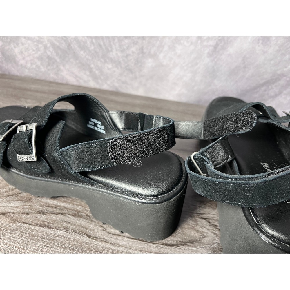 Bearpaw Platform Sandals Adjustable Buckle Chunky Lug Sole Black Women's Size 8 - Picture 3 of 6